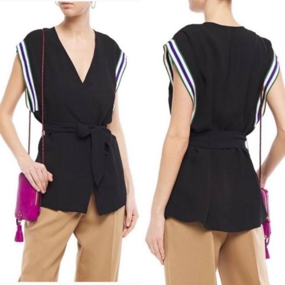 Sandro Paris Sabra Stripes Sleeveless Blouse